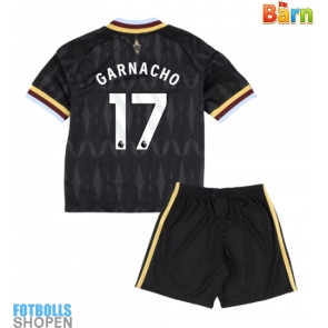 Billiga Aston Villa Alejandro Garnacho #17 Bortatröja Barn 2026-27 Kortärmad (+ Korta byxor)